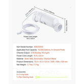 Salt Water Chlorinator System Pool Cell Compatible with Hayward W3T Cell 3 for Inground Swimming Pools up to 15000 Gallons with 15 ft Power Line White